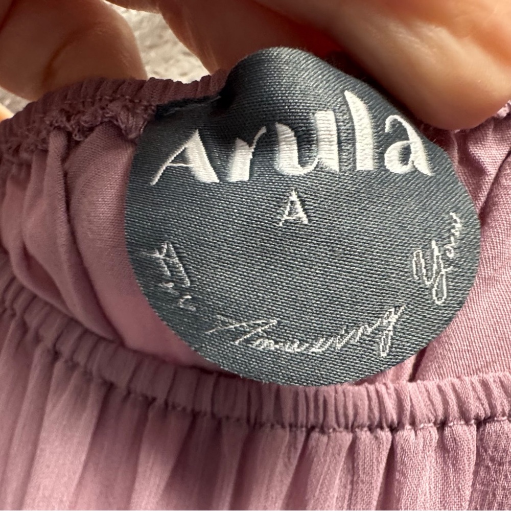 Arula Dusty Mauve Boho Swing Dress Long Sleeve Size A (14/16 XL 1X) - Picture 2 of 5